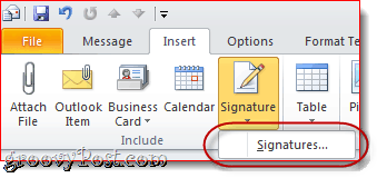 आउटलुक 2010 ईमेल हस्ताक्षर में बिजनेस कार्ड संलग्न करें