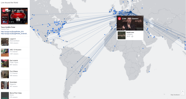 फेसबुक लाइव इंटरेक्टिव मानचित्र