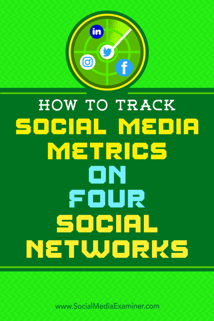 चार सामाजिक नेटवर्क पर सामाजिक मीडिया मेट्रिक्स को कैसे ट्रैक करें: सामाजिक मीडिया परीक्षक