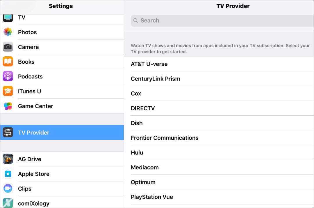IOS पर टीवी प्रदाता क्या है और मैं इसका उपयोग कैसे करूं?