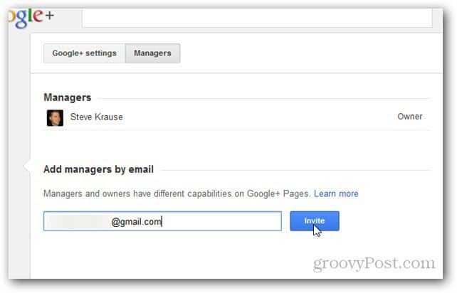 Google+ पृष्ठ पर एक व्यवस्थापक या प्रबंधक कैसे जोड़ें