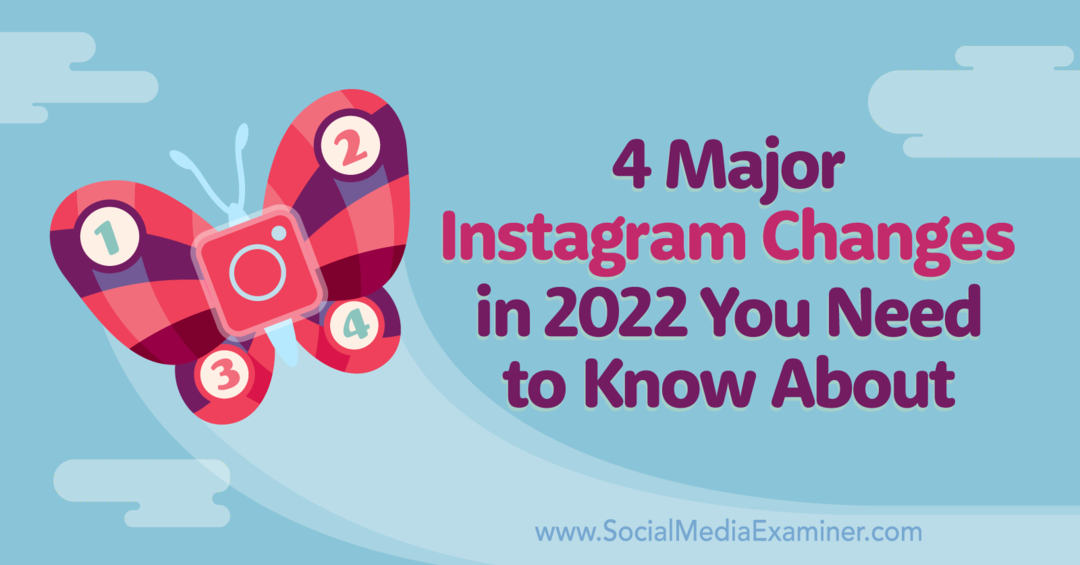 सोशल मीडिया परीक्षक पर मार्ली ब्रोडी द्वारा 2022 में 4 प्रमुख Instagram परिवर्तन आपको जानना आवश्यक है।