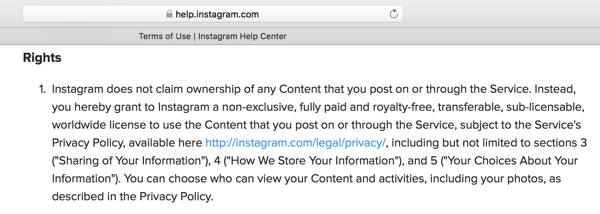 Instagram की उपयोग की शर्तें उस लाइसेंस को रेखांकित करती हैं, जिसे आप अपनी सामग्री के लिए प्लेटफ़ॉर्म को दे रहे हैं।