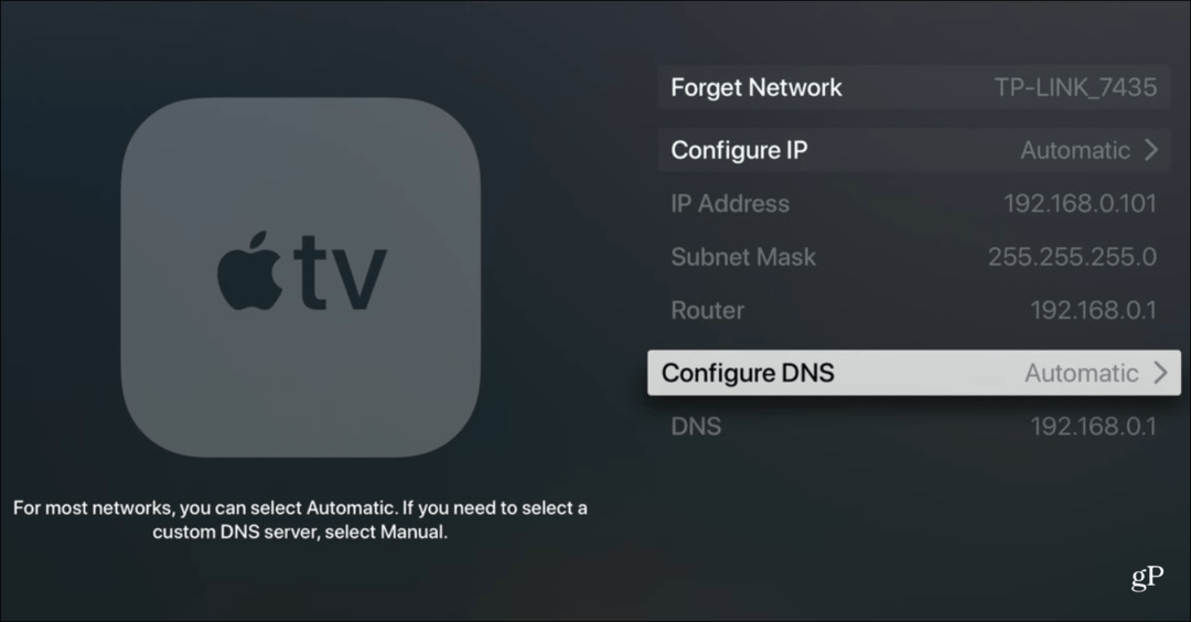 अपने Apple टीवी पर DNS सेटिंग कैसे बदलें