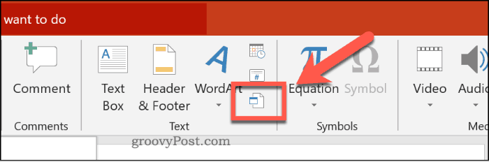 PowerPoint में ऑब्जेक्ट बटन डालें