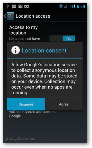 Android स्थान सहमति