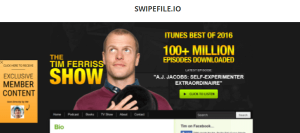 SwipeFile.io से प्रेरणा लें।