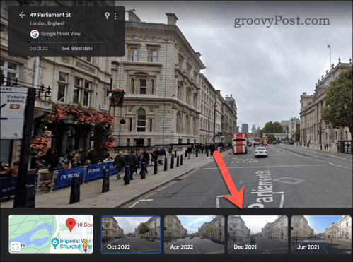 Google मानचित्र में पुरानी सड़क दृश्य इमेजरी चुनना
