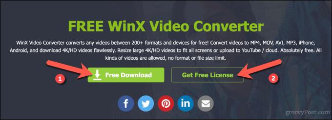 WinX वीडियो कन्वर्टर डाउनलोड करना