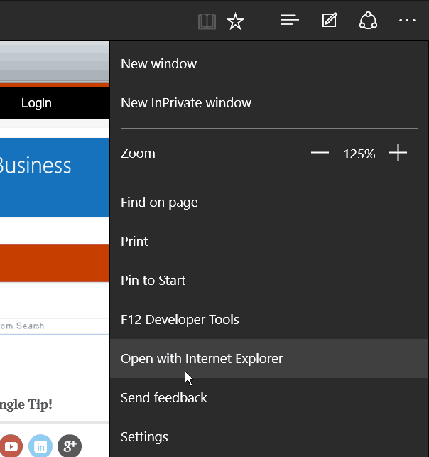 IE Microsoft Edge के साथ खुला