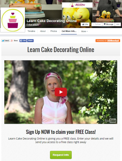 केक सजाने ऑनलाइन फेसबुक ऐप सीखें