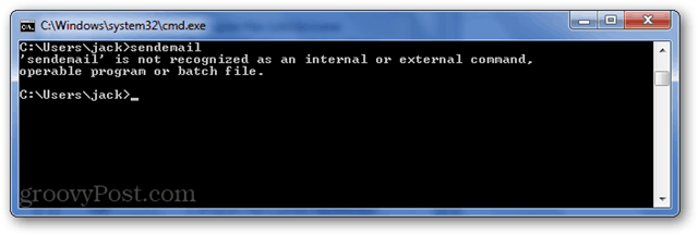 cli error: sendemail को आंतरिक या बाहरी कमांड, ऑपरेबल प्रोग्राम या बैच फ़ाइल के रूप में मान्यता नहीं दी जाती है