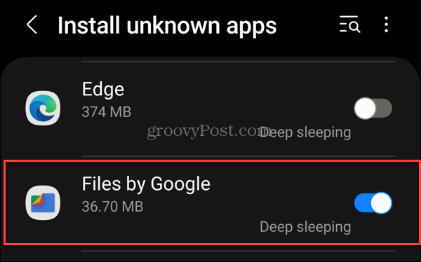 Google द्वारा तृतीय-पक्ष ऐप्स फ़ाइलें
