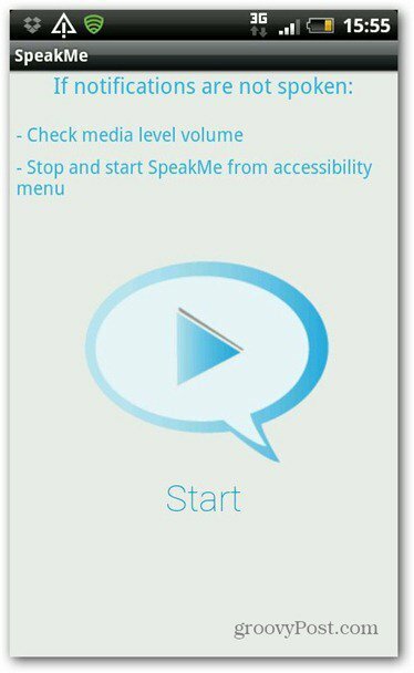 Android प्रारंभ के लिए SpeakMe