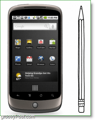 Google Nexus One पेंसिल जितना लंबा / मोटा है