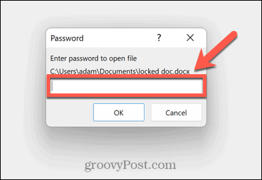 शब्द पासवर्ड दर्ज करें
