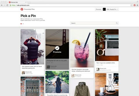 Pinterest आपको अपने प्रचारित पिंस अभियानों के लिए छवि और कीवर्ड चुनने की अनुमति देता है। 