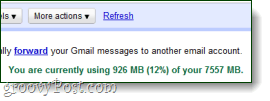 आप वर्तमान में gmail में x राशि का उपयोग कर रहे हैं