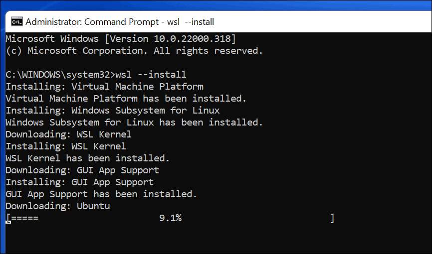 WSL और Ubuntu इंस्टालेशन