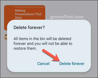 Google ड्राइव फ़ाइलों को हमेशा के लिए हटाना