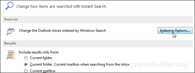 Outlook 2013 खोज अनुक्रमणिका का पुनर्निर्माण कैसे करें