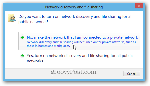 नेटवर्क डिस्कवरी और फाइल शेयरिंग