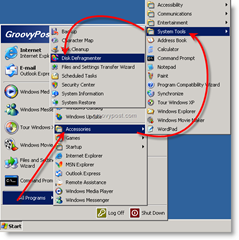 Windows XP से डिस्क डीफ़्रेग्मेंटर लॉन्च करें