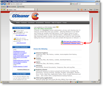 डाउनलोड CCleaner सुरक्षित रूप से मिटाएँ / हटाएँ फ़ाइलें और खिड़कियों से कैश करने के लिए
