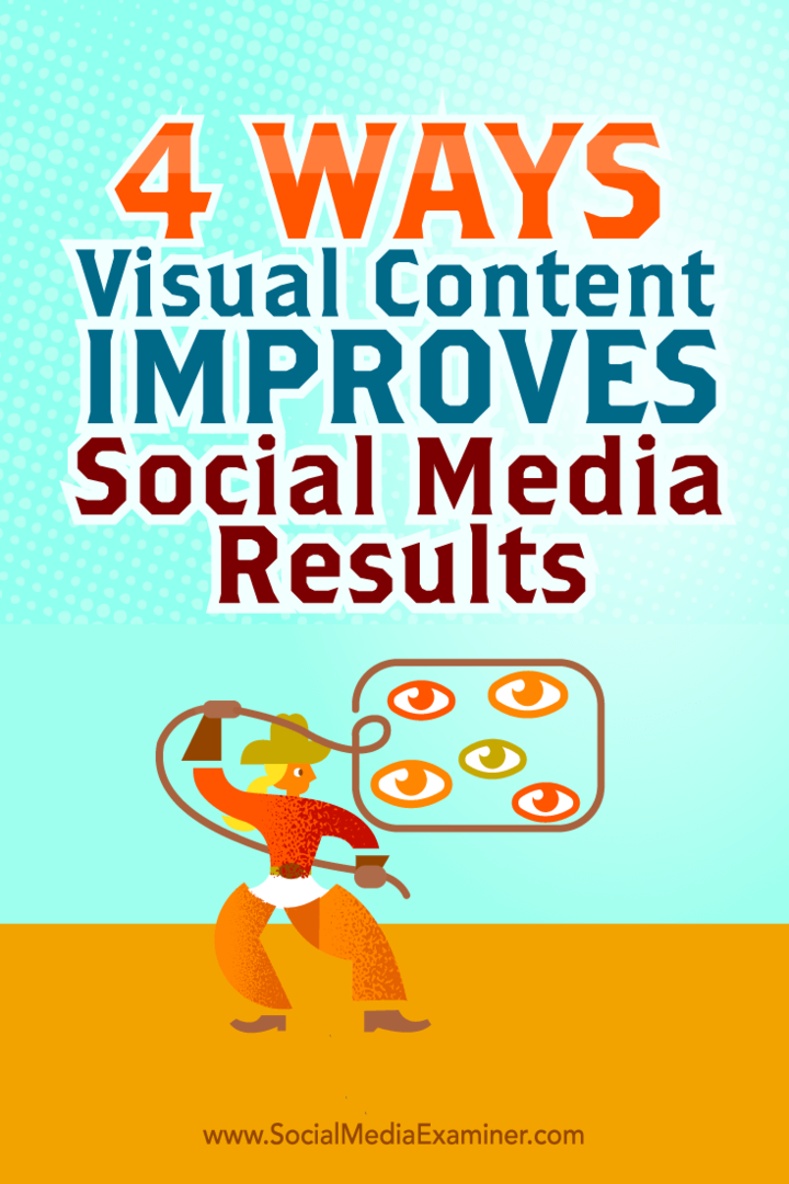 चार तरीकों से युक्तियां आप दृश्य सामग्री के साथ अपने सामाजिक मीडिया परिणामों में सुधार कर सकते हैं।