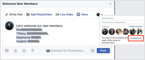 फेसबुक ग्रुप नए सदस्यों का स्वागत करता है