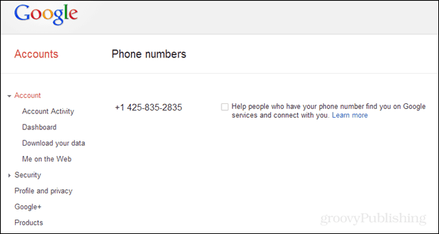 Google लुकअप से संबंधित होने के कारण आपका फ़ोन नंबर ऑप्ट आउट