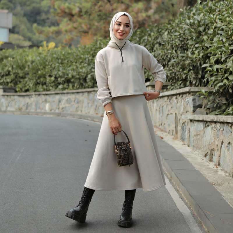 हिजाब कपड़े 2021 में सबसे सुंदर स्कूबा स्कर्ट मॉडल