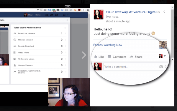 फेसबुक लाइव दृश्य टिप्पणियों डेस्कटॉप पर