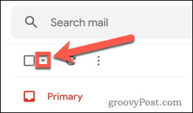 जीमेल सभी ईमेल अतिरिक्त विकल्प बटन का चयन करें