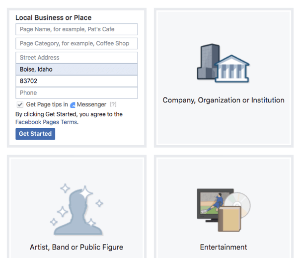 अपने फेसबुक पेज के लिए प्रत्येक प्रकार और श्रेणी ऑफ़र की सुविधाओं पर विचार करें।