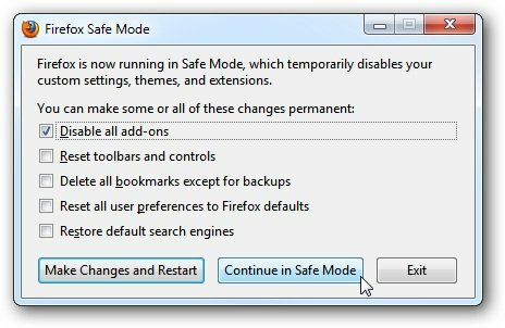 फ़ायरफ़ॉक्स कैसे सुरक्षित मोड में शुरू करने के लिए
