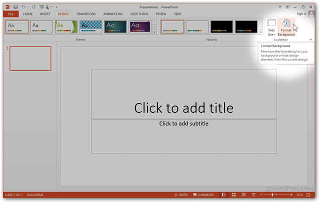 Office 2013 टेम्पलेट बनाएँ कस्टम डिज़ाइन पोटेंक्स स्लाइड स्लाइड ट्यूटोरियल डिज़ाइन प्रारूप पृष्ठभूमि विकल्प कैसे करें
