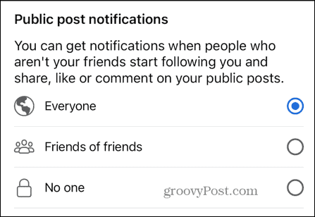 फेसबुक सार्वजनिक पोस्ट सूचनाएं