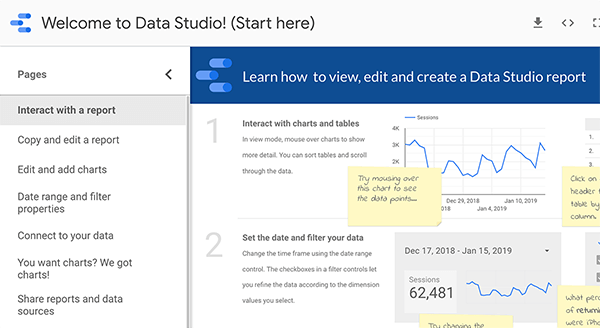 Google डेटा स्टूडियो में आरंभ कैसे करें, टिप 1