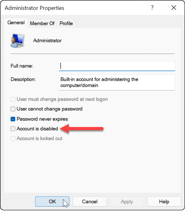Windows 11 पर व्यवस्थापक खाता सक्षम करें