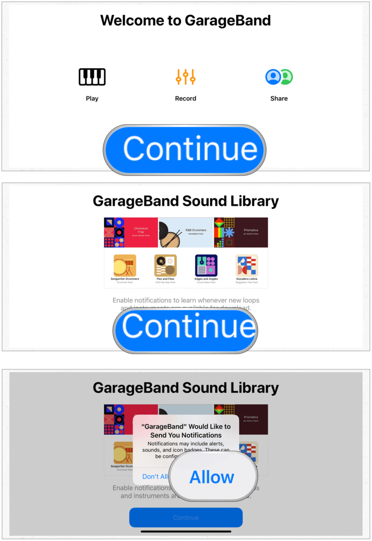 GarageBand iPhone पर स्थापित करें