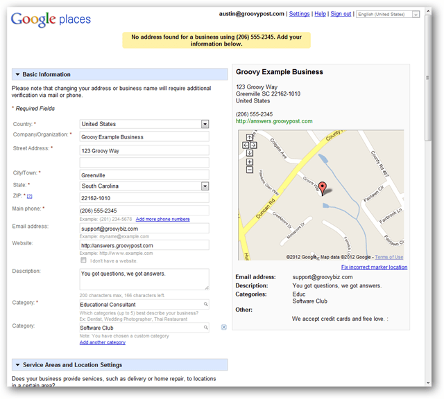 एक नया गूगल मैप्स स्थानीय लिस्टिंग बनाएँ