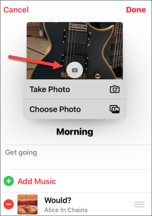 Apple Music पर प्लेलिस्ट की तस्वीर बदलें