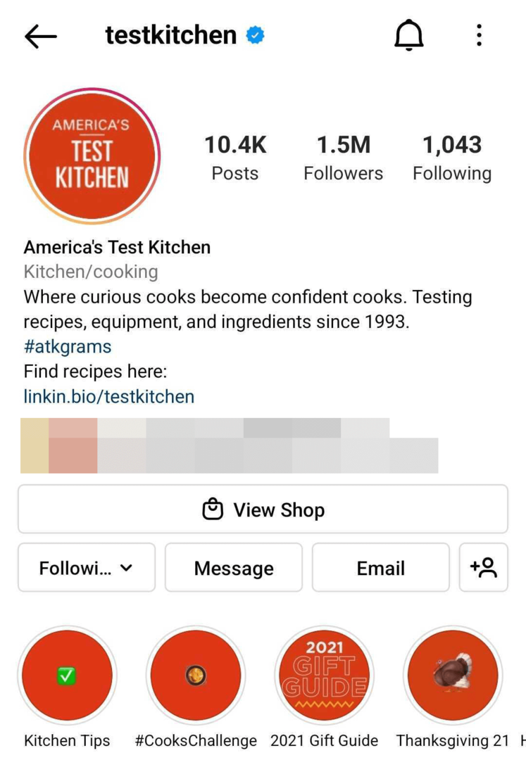 खोज के लिए अनुकूलित Instagram व्यवसाय प्रोफ़ाइल की छवि