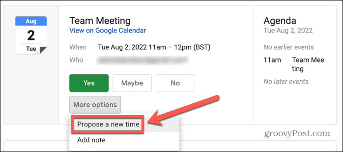 गूगल कैलेंडर जीमेल नए समय का प्रस्ताव