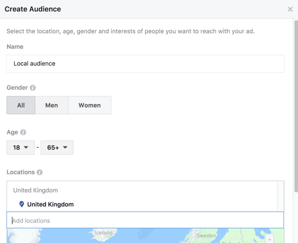 फेसबुक आपको विशिष्ट स्थानों पर एक बढ़ी हुई पोस्ट को लक्षित करने की अनुमति देता है।