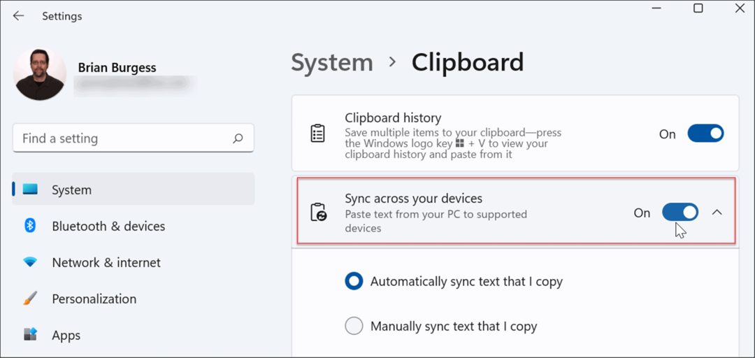 सभी डिवाइसों में क्लिपबोर्ड इतिहास को सिंक करें Windows 11