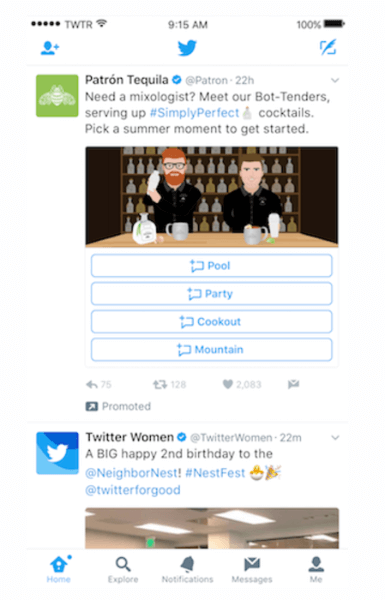ट्विटर ने नए, अनुकूलन योग्य प्रत्यक्ष संदेश कार्ड लॉन्च किए।