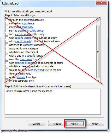 Outlook 2010 भेजे गए ईमेल के लिए किसी भी स्थिति का चयन न करें