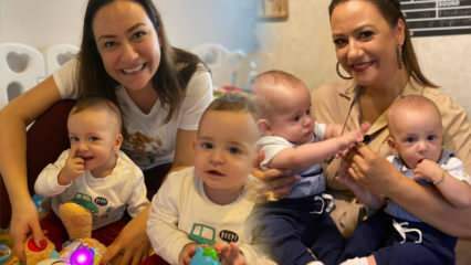 प्रस्तुतकर्ता Ezgi Sertel का नया पोज़ उसके जुड़वा बच्चों के साथ! 